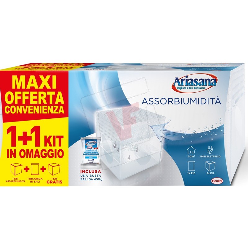 Henkel ASSORBIUMIDITÀ ARIASANA KIT MINI + SALI 450 GR.+1 KIT OMAGGIO