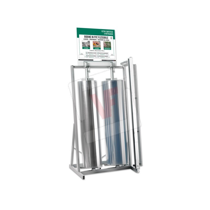 ESPOSITORE PER VETRO SINTETICO A ROTOLI CM.75X50X160 h