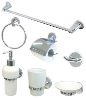 ACCESSORI PER BAGNO 7 PZ. BIANCO CERAMICA
