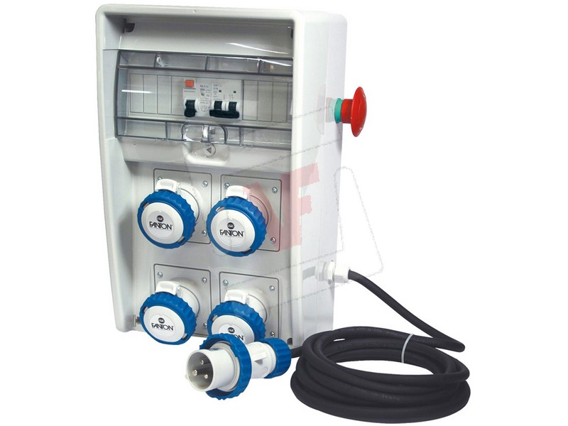 Fanton QUADRO ELETTRICO ULISSE PULSANTE DI EMERGENZA 4 prese 220V cm. 25x18x40 h