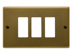 Feb Elettrica PLACCA IN ALLUMINIO col. Bronzo 3 posti