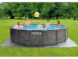 Intex piscina tonda frame prisma greywood con pompa filtro  Ã cm. 549x122 h