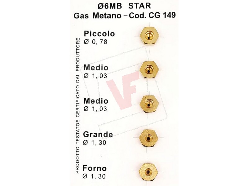 1PZ UGELLI PER CUCINA per metano codice 2062100