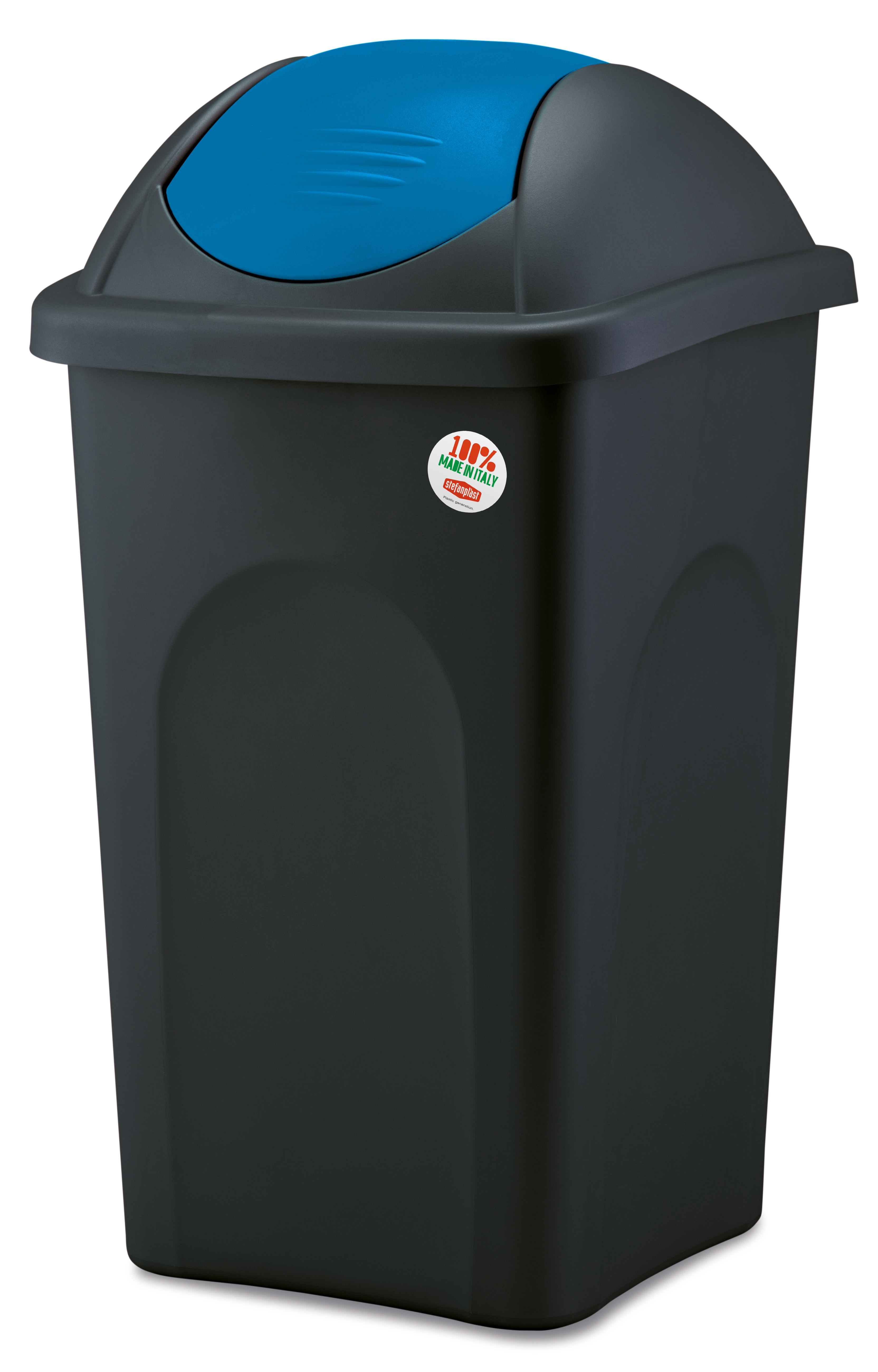 Stefanplast Pattumiera Basculante Multipat Lt. 30 - Cm. 29X39X50 H Col.Nero/Blu -