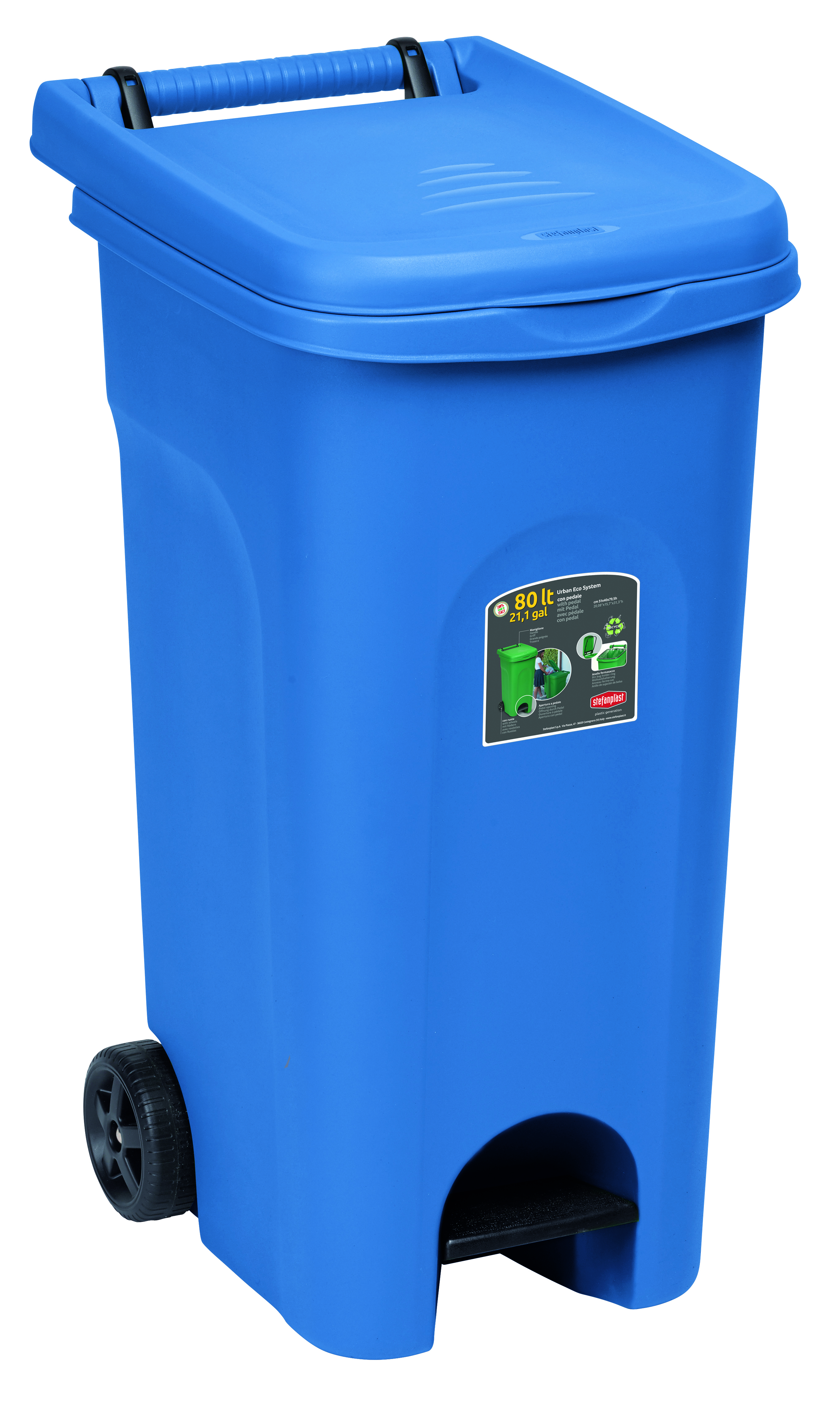 Stefanplast Bidone Urban Eco System Lt. 80 Col. Blu -