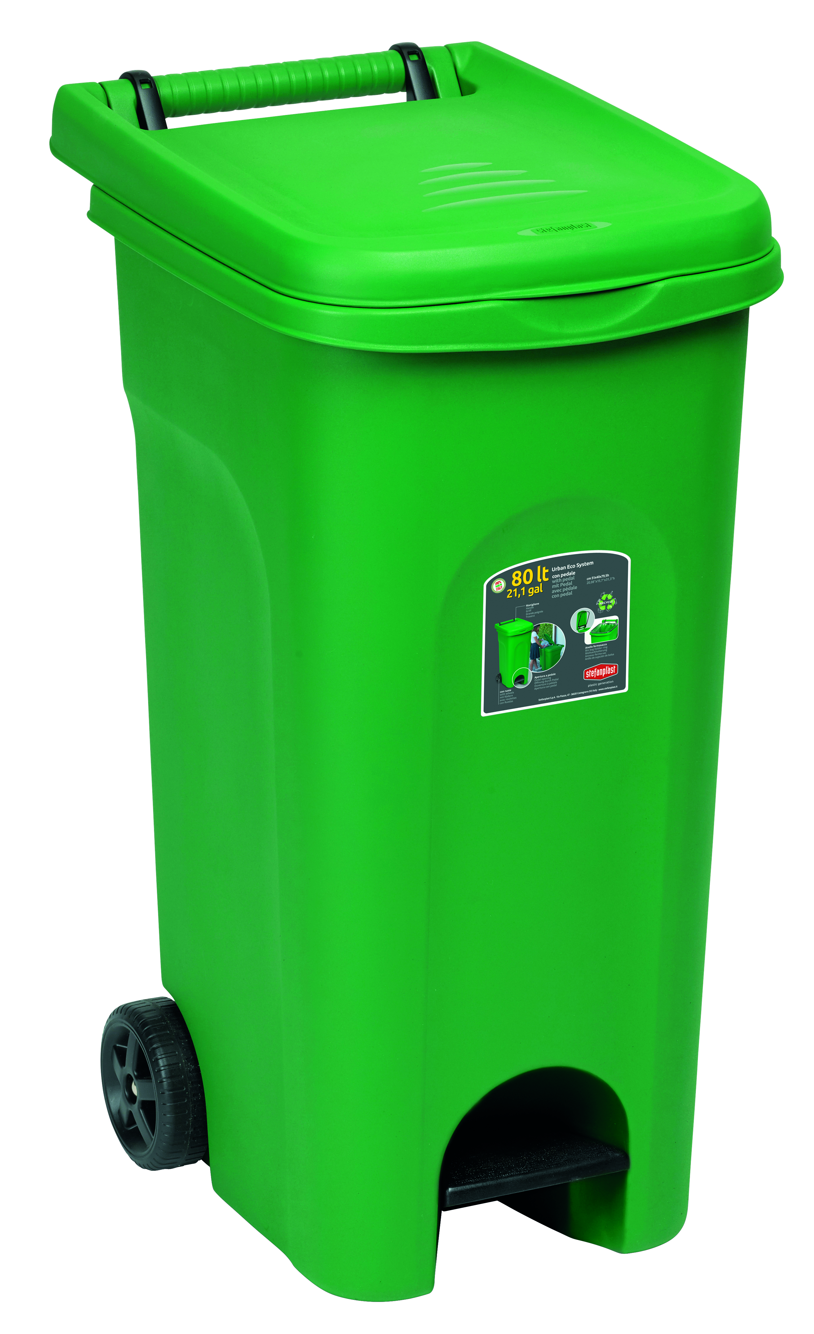 Stefanplast Bidone Urban Eco System Lt. 80 Col. Verde -