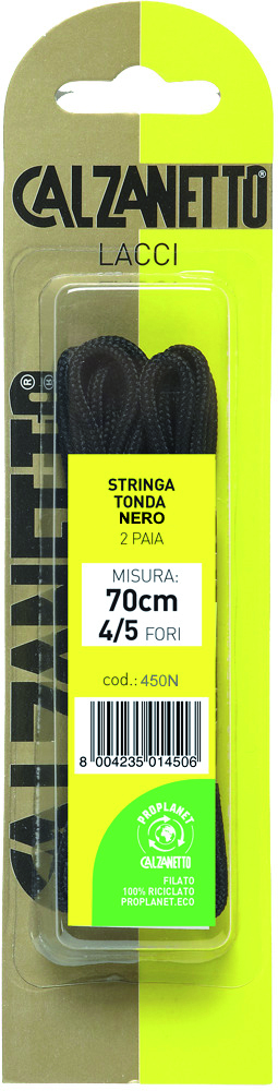 Calzanetto LACCI TONDI PER SCARPE 2 PAIA cm. 90  Col. Nero