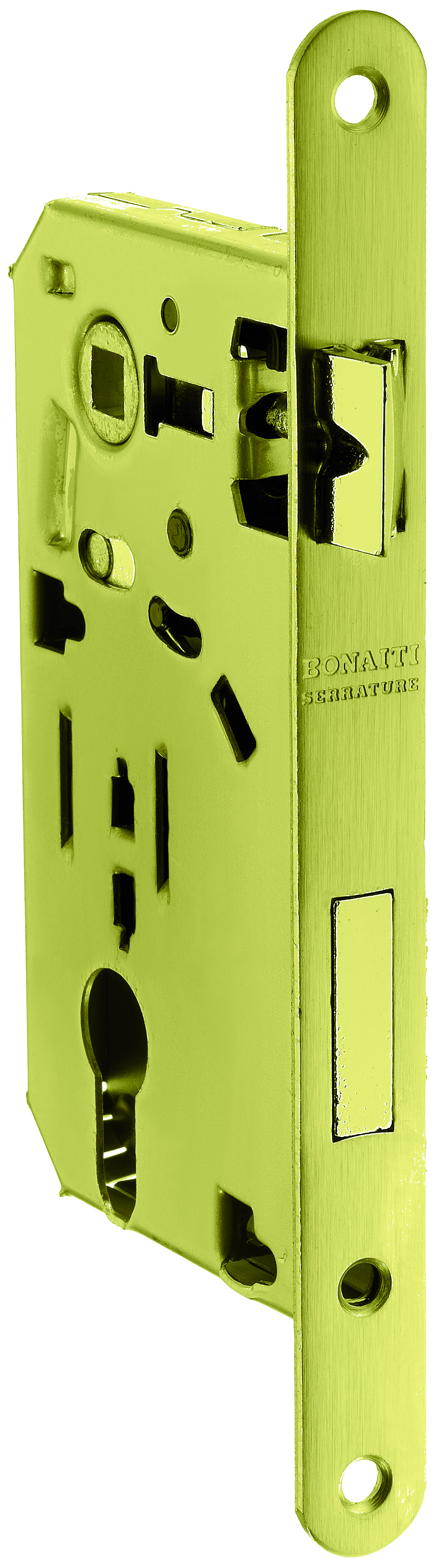 Bonaiti SERRATURA LEGNO PATENT INF. B/TONDO Art. 290 - ottonato lucido E.50