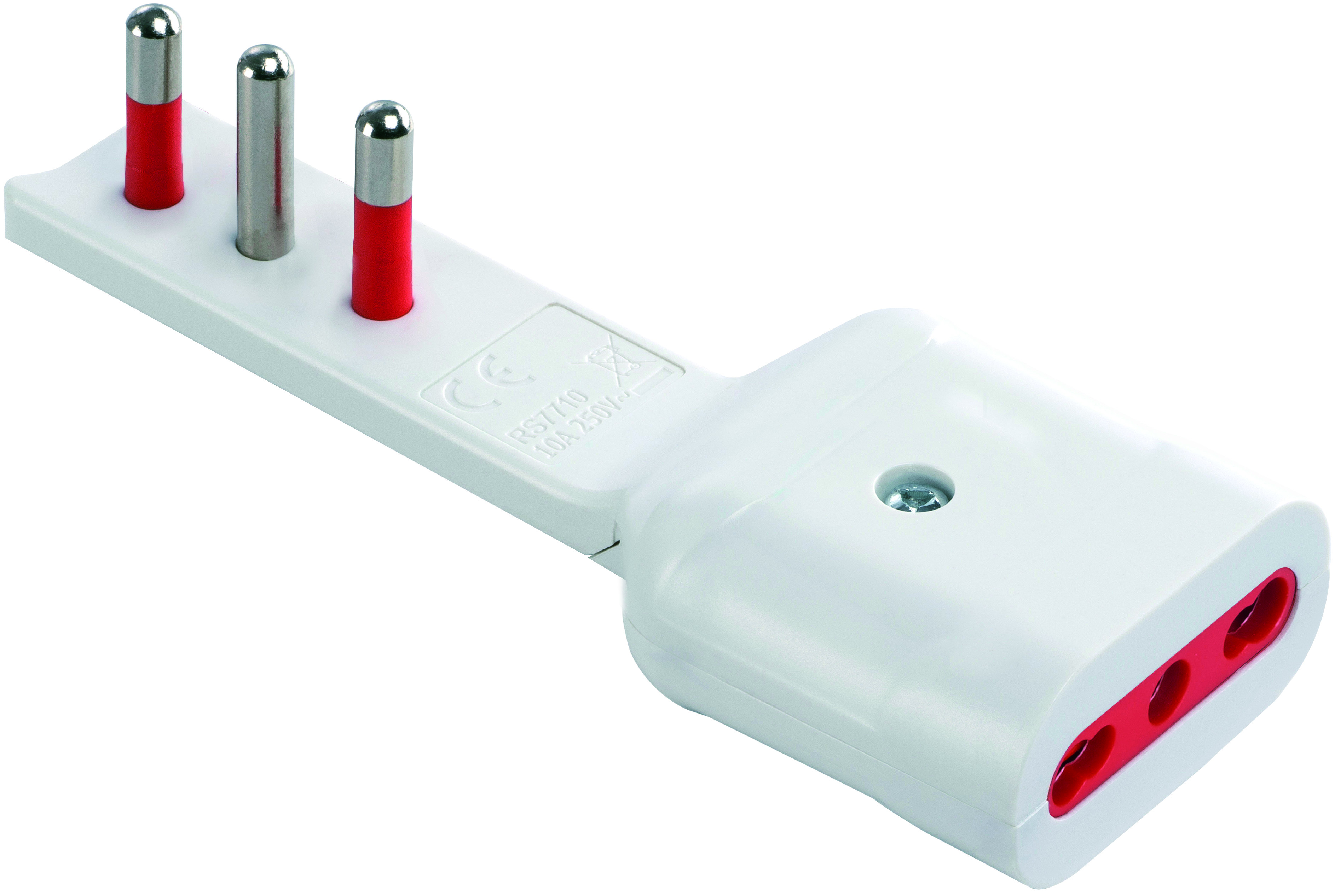 Rosi Adattatore Ultra Piatto 16Ah 2P+T - Presa 16 Ah Col. Bianco -