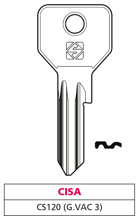 Silca CHIAVE OTTONE CS120 (G. VAC 3) CISA