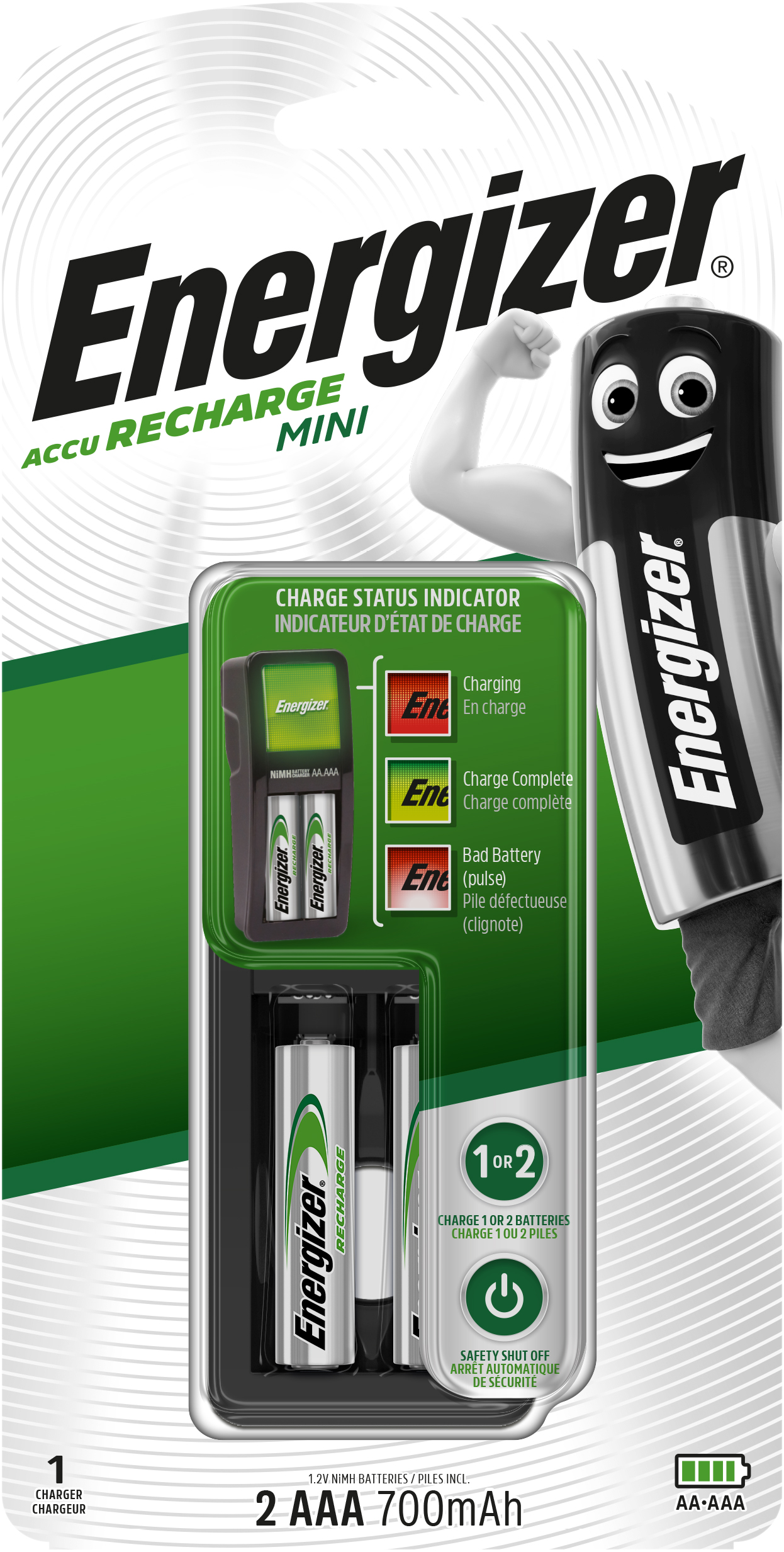 Energizer CARICABATTERIE + 2 MINISTILO POWER PLUS