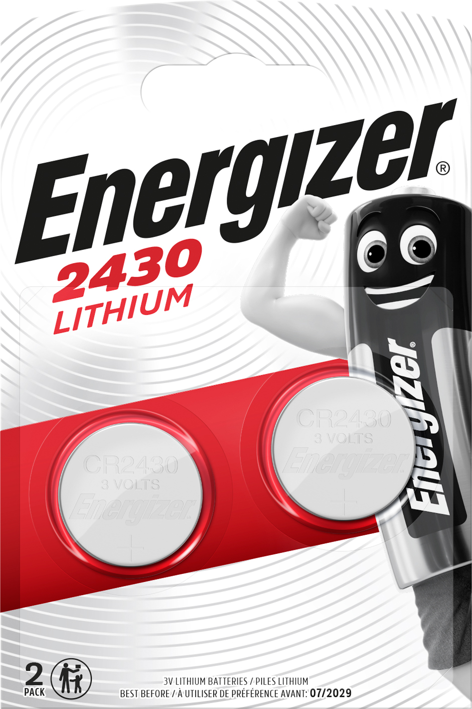 Energizer Pila Al Litio Specialistica Bottone Cr2430 3V-Ø Mm. 24,5X3 H 2 Pz. -