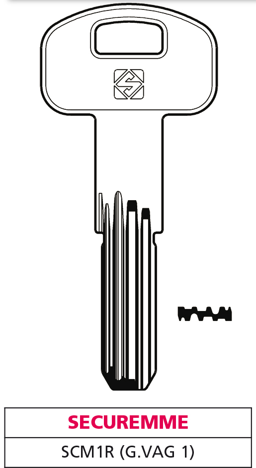 Silca Chiave Punzonata Ottone Scm1R (G. Vag 1) Securemme --image