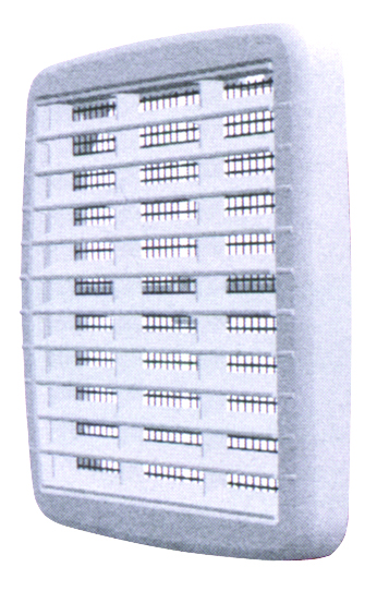 GRIGLIA DI AERAZIONE IN PLASTICA CON RETE  mm. 210x210