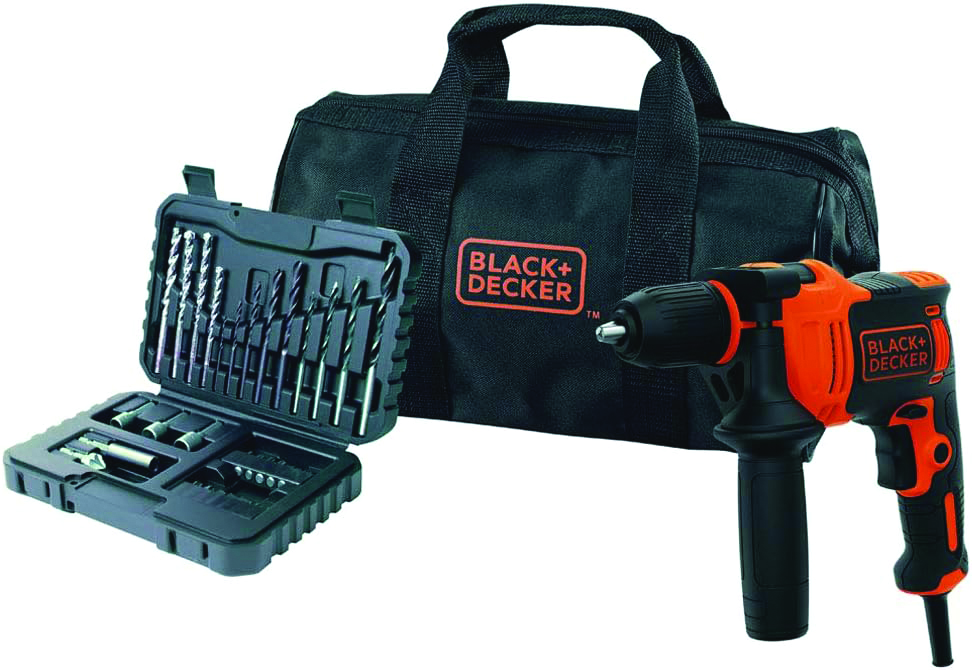 Black+Decker TRAPANO A PERCUSSIONE BEH710SA32-QS 710 W+32 accessori in softbag