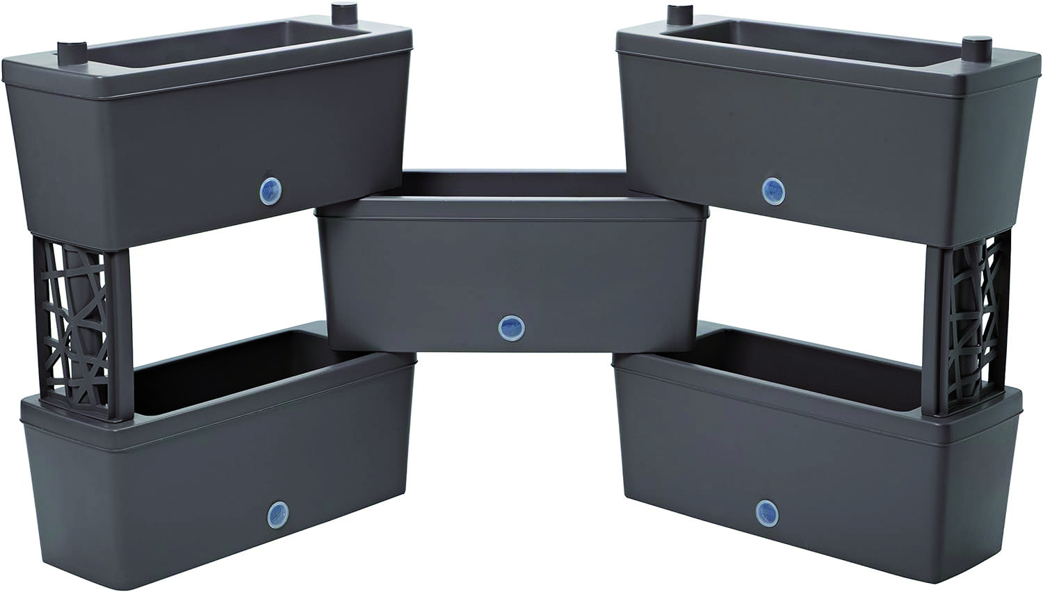 Bama Kit Fioriera Rettangolare Brick 5 Pz. Col. Tortora Cm. 60X23X27 H -