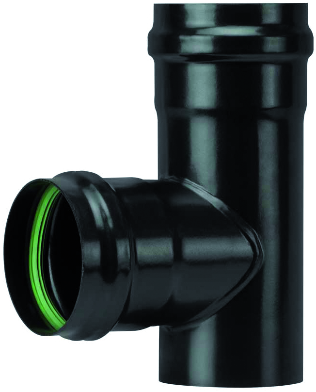 Save Raccordo A T Per Stufa A Pellet Light (F/F) Senza Guarnizione Col. Nero Opaco Ø Cm. 8 -