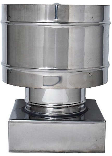 FUMAIOLO FISSO ANTIVENTO INOX Quadrato cm. 25x25